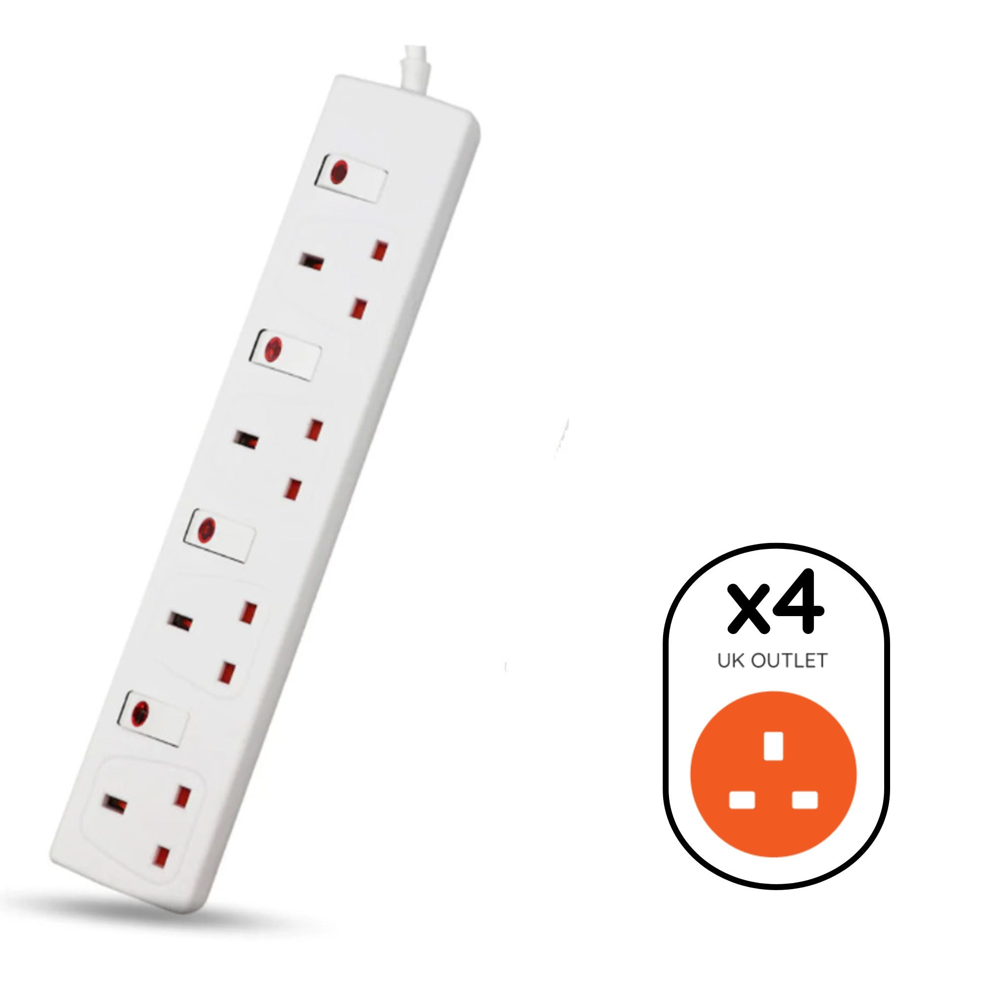 4 socket 2m 13A Individually Switched Extension Lead El4G2MIS