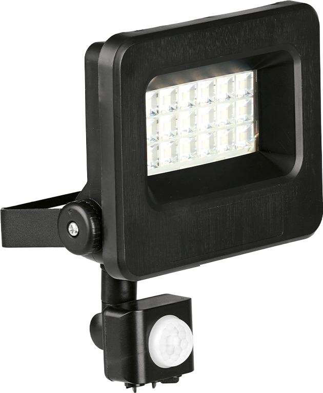 Aurora FL1P/30 Global Floodlight Outdoor c/w PIR 3000K 10W 1100lm 155x133mm (Black)
