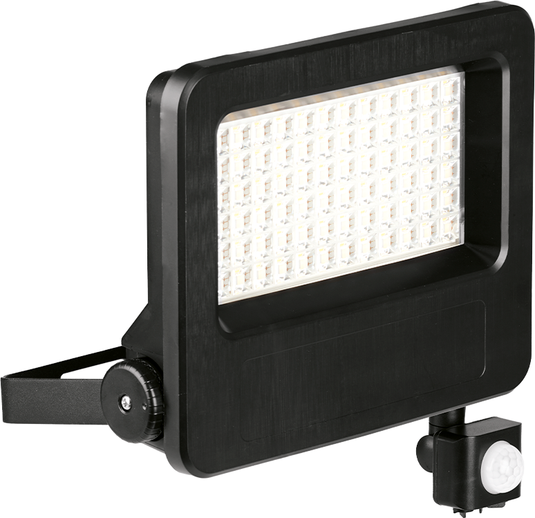Aurora FL4P/30 Global Floodlight Outdoor c/w PIR 3000K 40W 4400lm 230x225mm (Black)