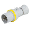16A, 110V, Cable Mount CEE Plug, 2P+E, Yellow, IP44 - GW6001H