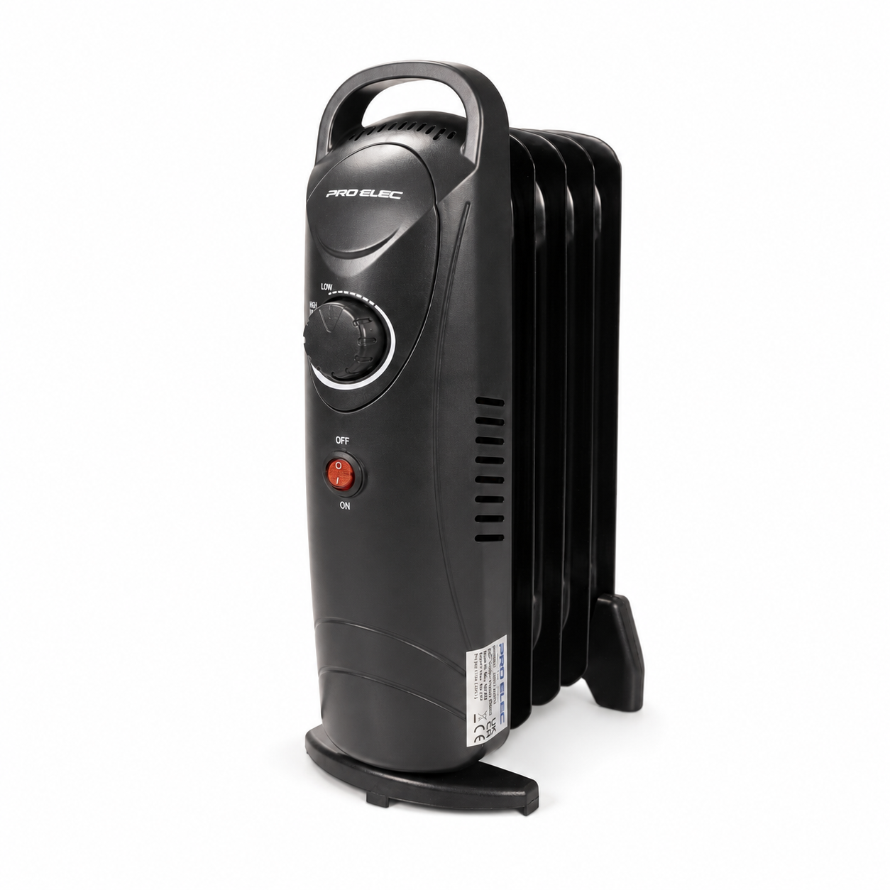Pro Elec 650W 5 Fin Oil Filled Radiator Black HG01185