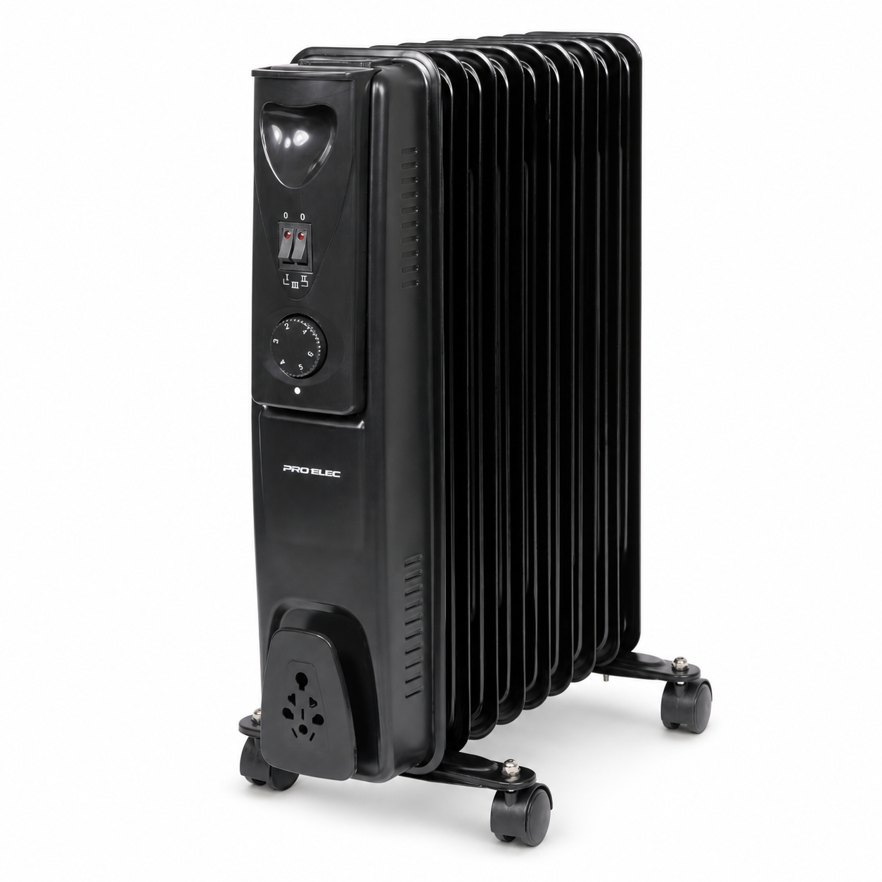 Pro Elec 2kW 9 Fin Oil Filled Radiator Black HG01189