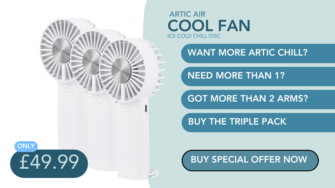 Cool Fan - Hand held fan with 4000mAh battery and cold disc technology