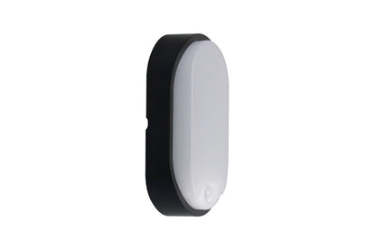 TOUGH SHELL COMPACT OVAL PIR BULKHEAD 213X120MM 10W 1100LM 3000/4000/6000K SWITCHABLE CCT IP65 IK10 110LM/W INLUDING WHITE AND BLACK BEZELS INTEGRAL LED (ILBHP002)