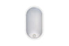 TOUGH SHELL COMPACT OVAL PIR BULKHEAD 213X120MM 10W 1100LM 3000/4000/6000K SWITCHABLE CCT IP65 IK10 110LM/W INLUDING WHITE AND BLACK BEZELS INTEGRAL LED (ILBHP002)