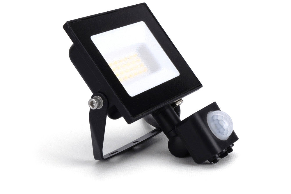 Integral ILFLE031 Floodlight Compact Slim 100lm/W c/w PIR 120Deg Beam 3000K IP65 IK08 20W 2000lm (Black)