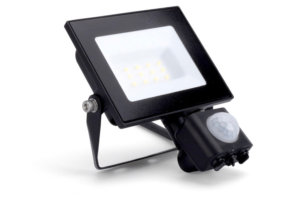 Integral ILFLE037 Floodlight Compact Slim 100lm/W c/w PIR 120Deg Beam 4000K IP65 IK08 10W 1000lm (Black)