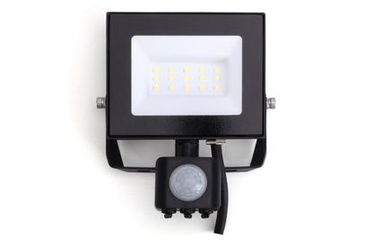 Integral ILFLE037 Floodlight Compact Slim 100lm/W c/w PIR 120Deg Beam 4000K IP65 IK08 10W 1000lm (Black)