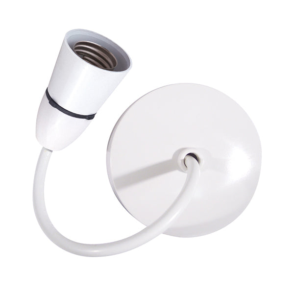 LGA selectric Pre-wired T2 Ceiling Rose & Lampholder ‚Äì E27 Fitting with 6‚Ä≥ Flex ‚Äì White LG9492W