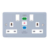 LGA Selectric RCD Protected 2 Gang DP Switched Socket ÔªøMetal Clad, (Passive/Latching) Type ALGRCD-5