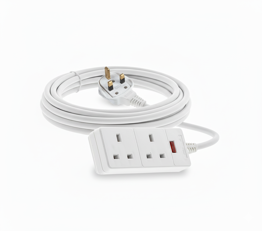 2 socket 5m 13A extension lead with Neon EL2G5M