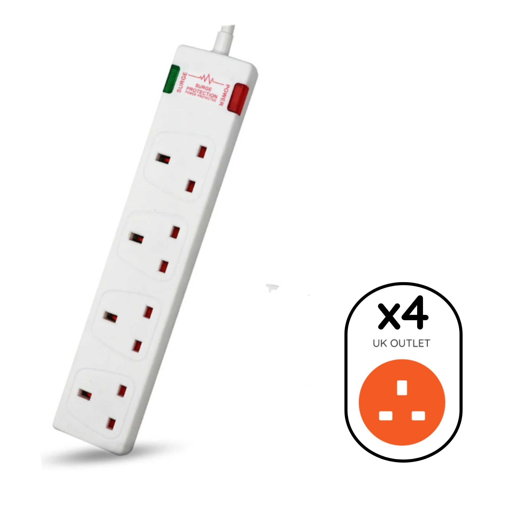 Surge 4 socket 2m 13A Extension Lead SPL4G2M