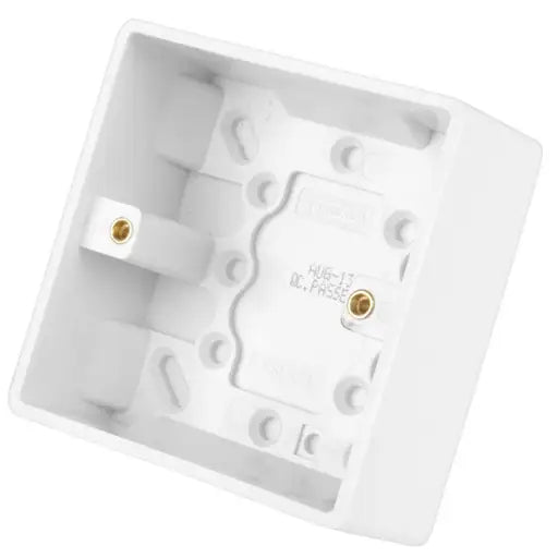 LGA Selectric 1 Gang 35mm Pattress Back Box White SSL553