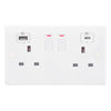 LGA Selectric 2 Gang Switched with 1 x USB Type A & 1 x USB Type C Ports (2.4A / 3A) SSL584