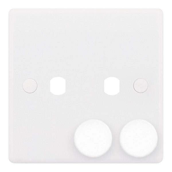 LGA Selectric 2 Aperture Empty Dimmer Plate with Knobs SSL591