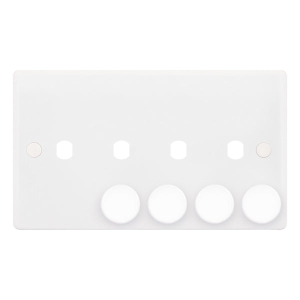 LGA Selectric 4 Aperture Empty Dimmer Plate with Knobs SSL593
