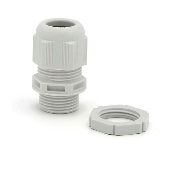 Wiska GLP20 20mm IP68 Compression Gland with Locknut Grey (Pack of 10) 10100613