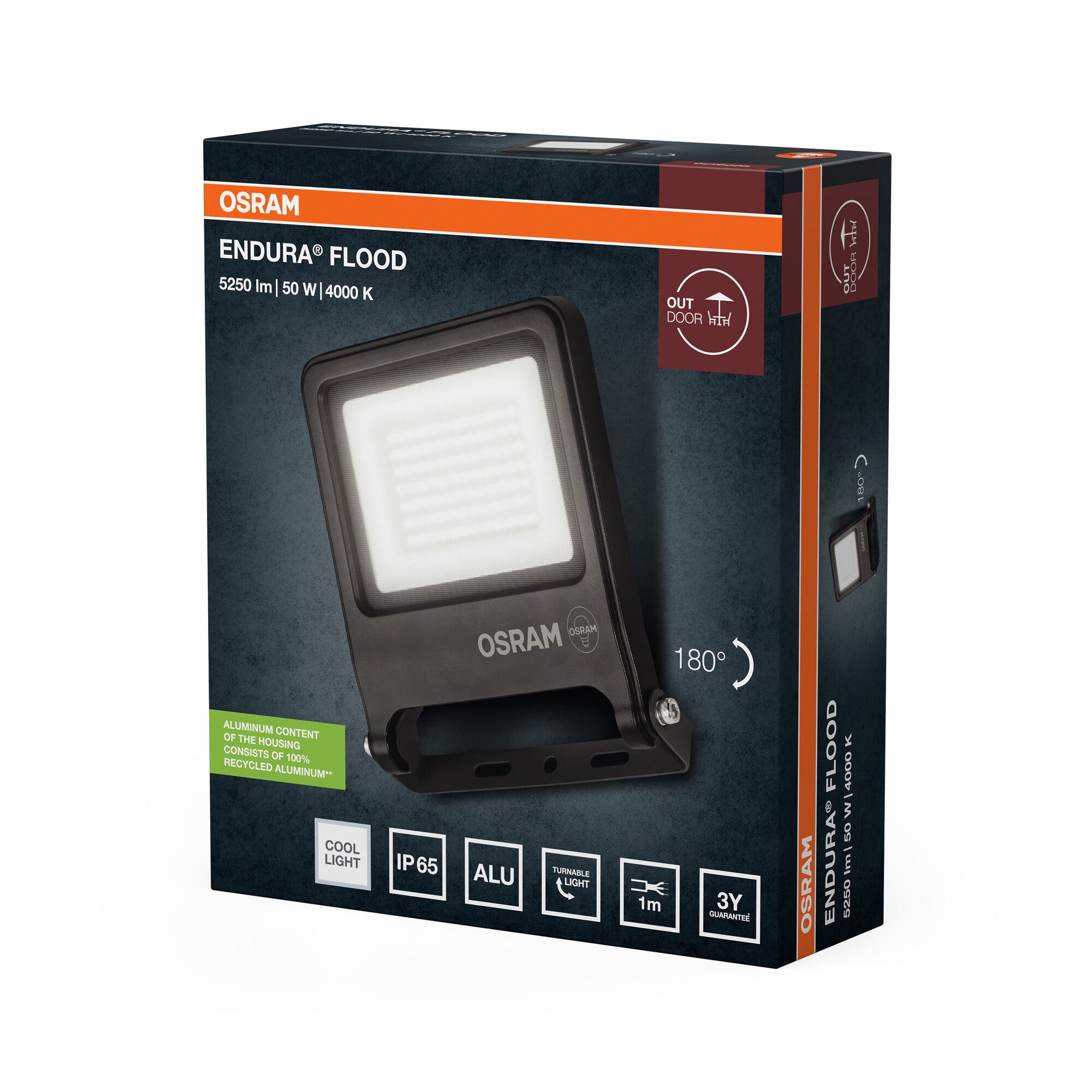 OSRAM Endura Flood PCR LED Floodlight 50W 4000K Dark Grey – packaging image
