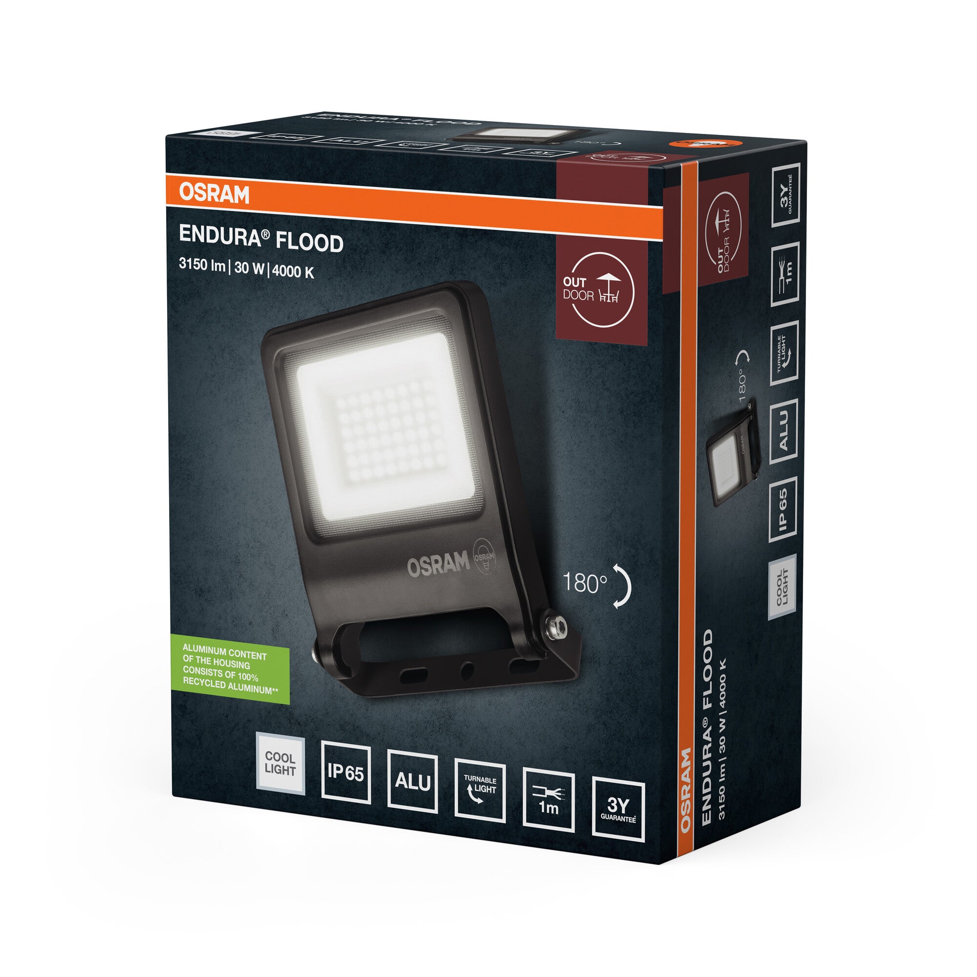 OSRAM Endura Flood PCR LED Floodlight 30W 4000K Dark Grey – packaging image