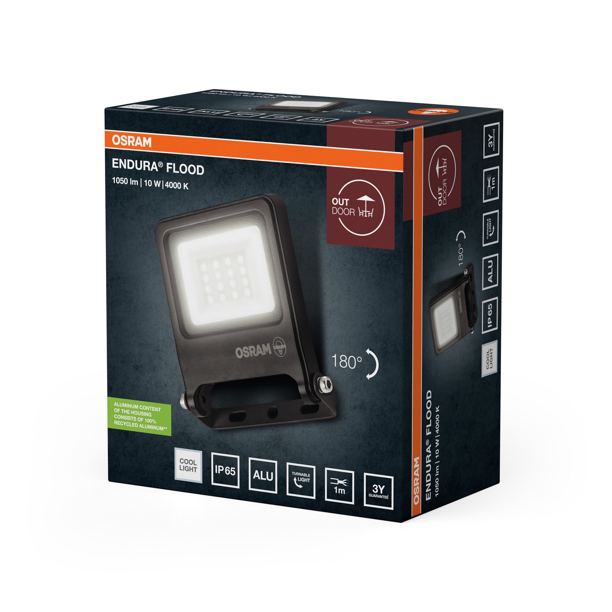 OSRAM Endura Flood PCR LED Floodlight 10W 4000K Dark Grey – packaging image