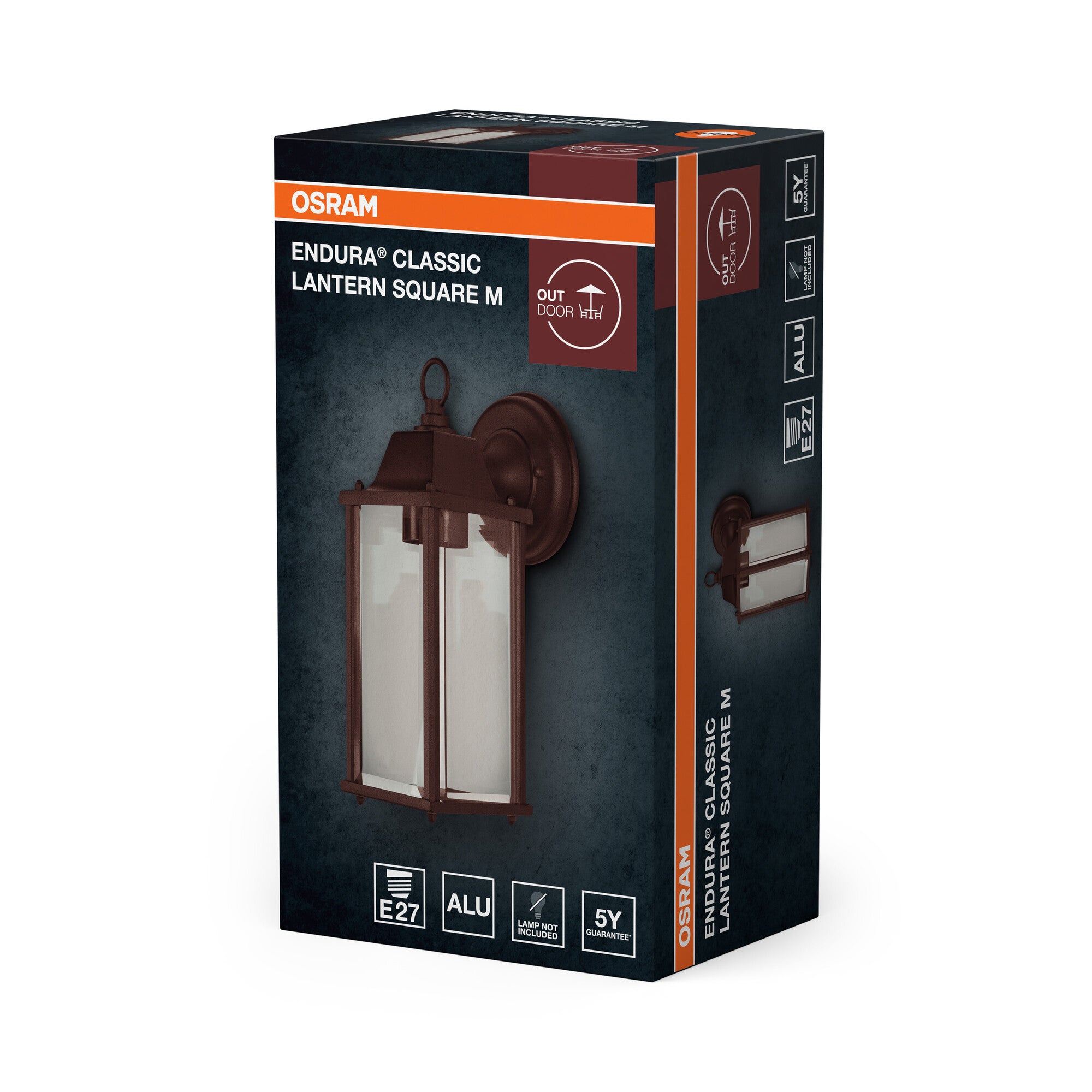 OSRAM Endura Classic Square E27 Lantern Medium Rust – packaging image