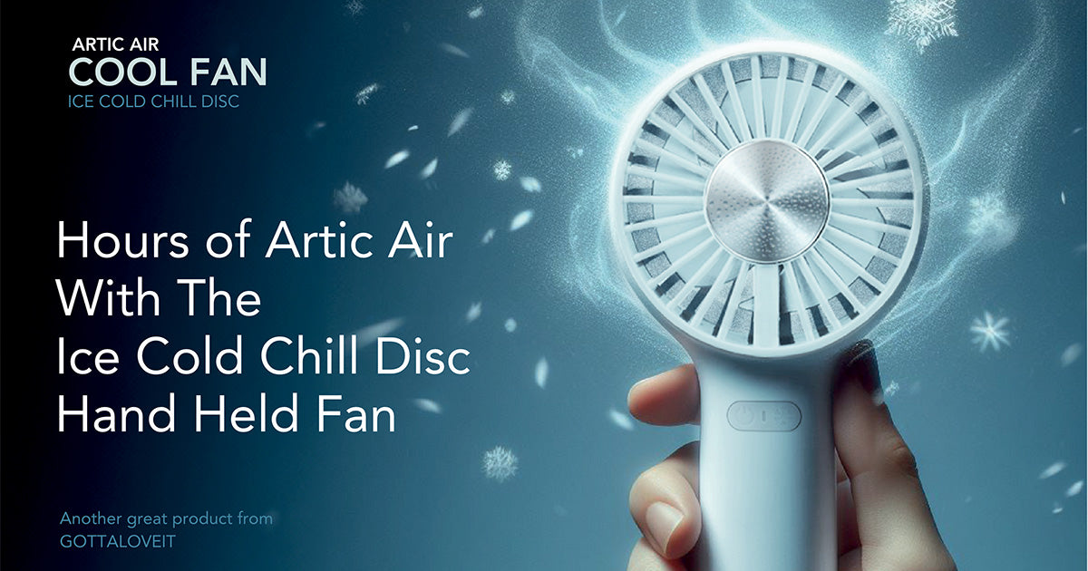 Cool Fan - Hand held fan with 4000mAh battery and cold disc technology