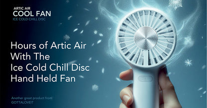 Cool Fan - Hand held fan with 4000mAh battery and cold disc technology