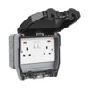 Weatherproof 2-Gang Socket IP66 Twin switched socket - WEOP2GSKT