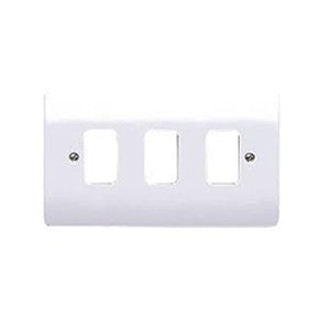 MK K3633WHI 3 Gang Grid Plus Front Plate White - product image