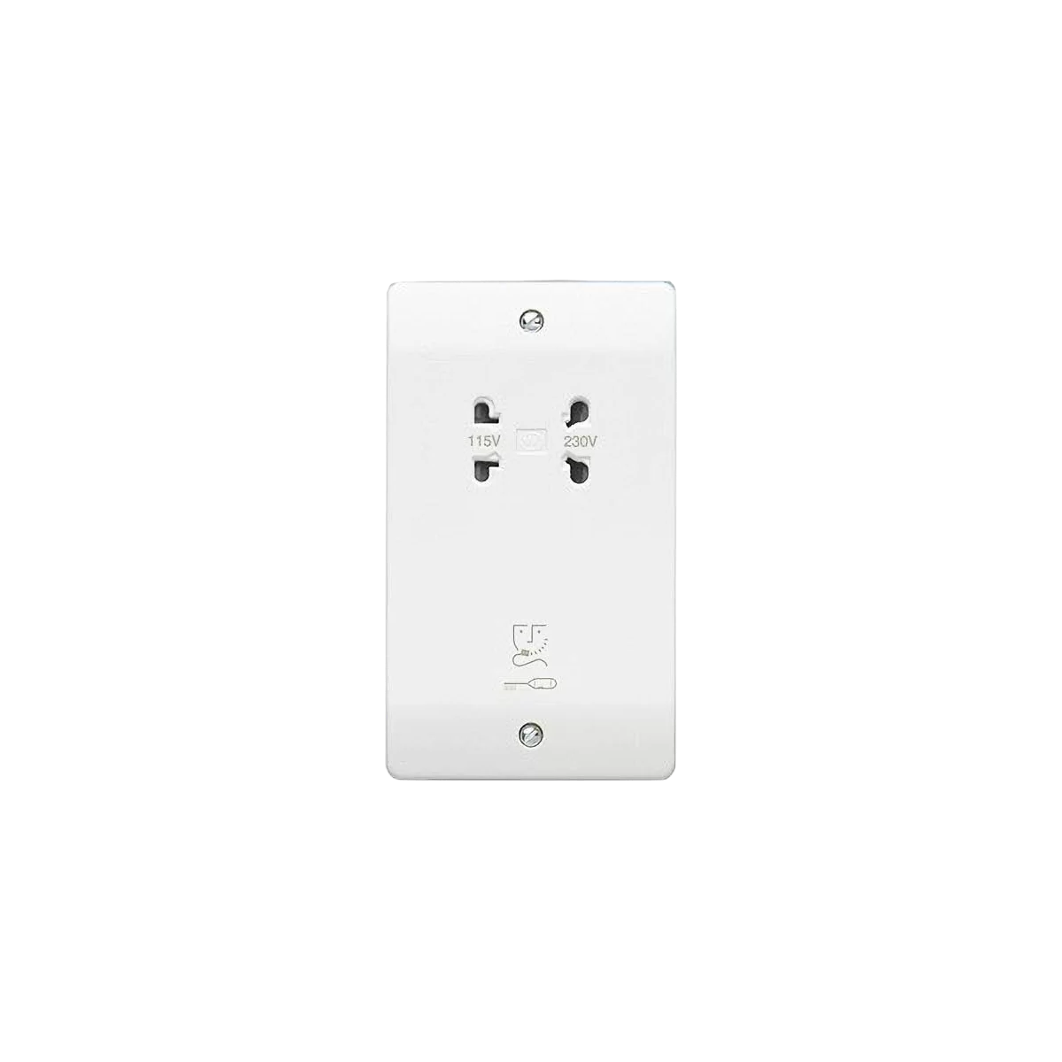 MK Electric K701WHI Logic Plus White Moulded Dual Voltage Shaver Supply Unit 115V / 230V - product image