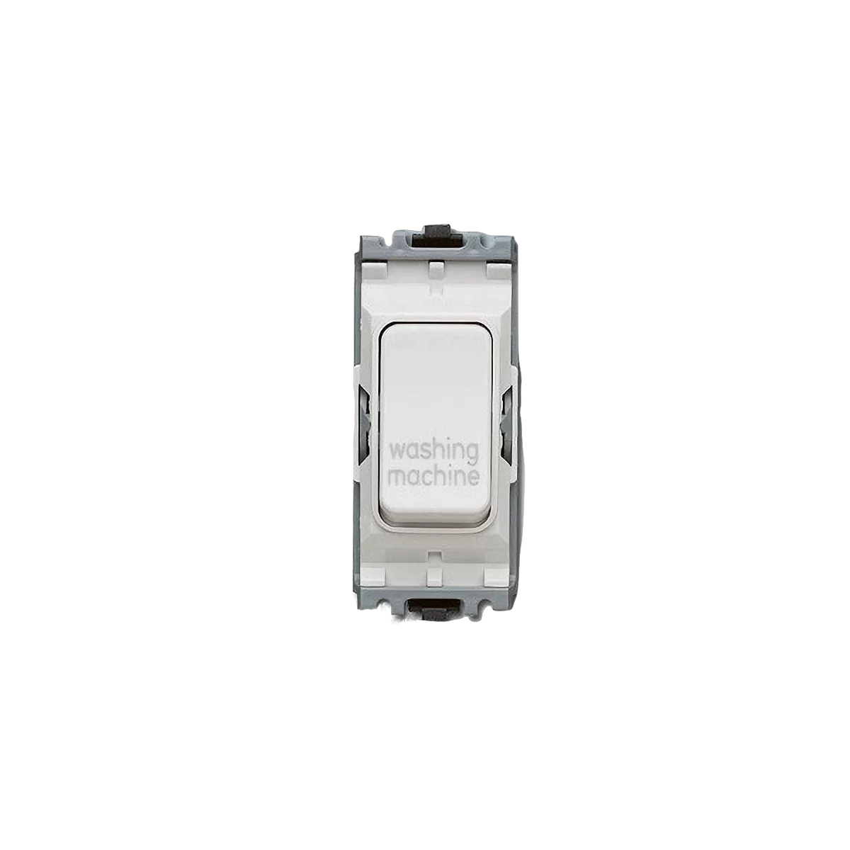 MK Electric K4896WMWHI Grid Plus White 1 Way 1 Module Double Pole Modular Switch Marked WASHING MACHINE 20A - product image