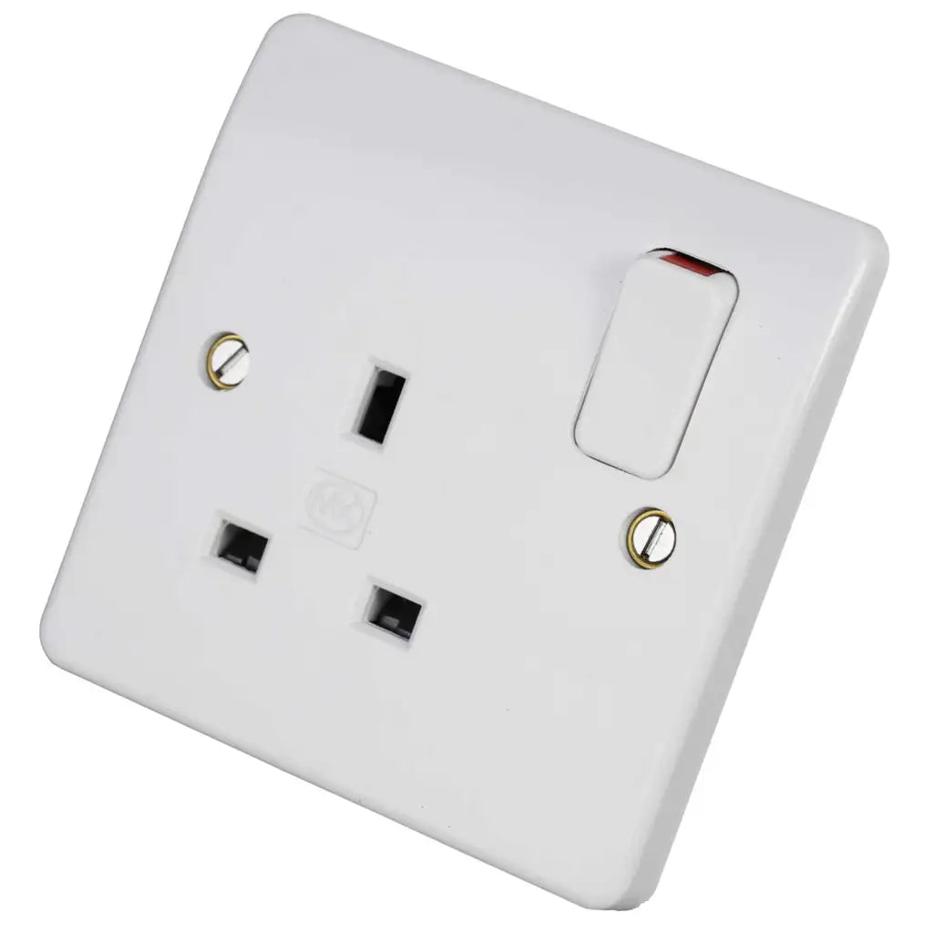 MK Logic Plus 13A DP 1 Gang Switched Socket White K2757WHI