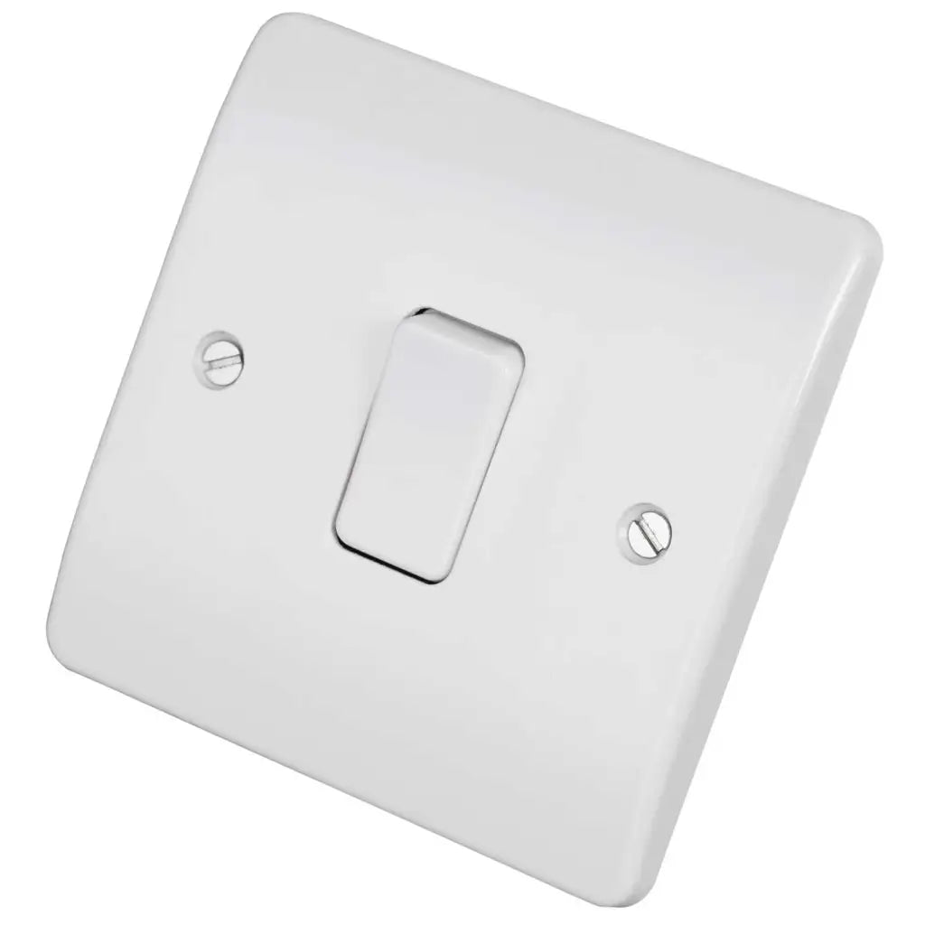 MK Logic Plus 10A 1 Gang 2 Way Light Switch White K4871WHI