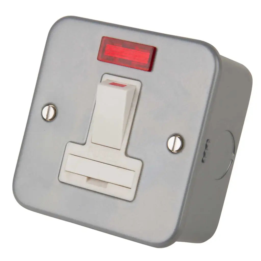 LGA Selectric 13A DP Switched Fused Spur with Neon Metal Clad LG9218NMB