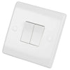 LGA Selectric 10A 2 Gang 2 Way Light Switch White SSL502