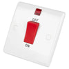 LGA Selectric 45A DP 1 Gang Switch with Neon and Red Rocker White SSL517