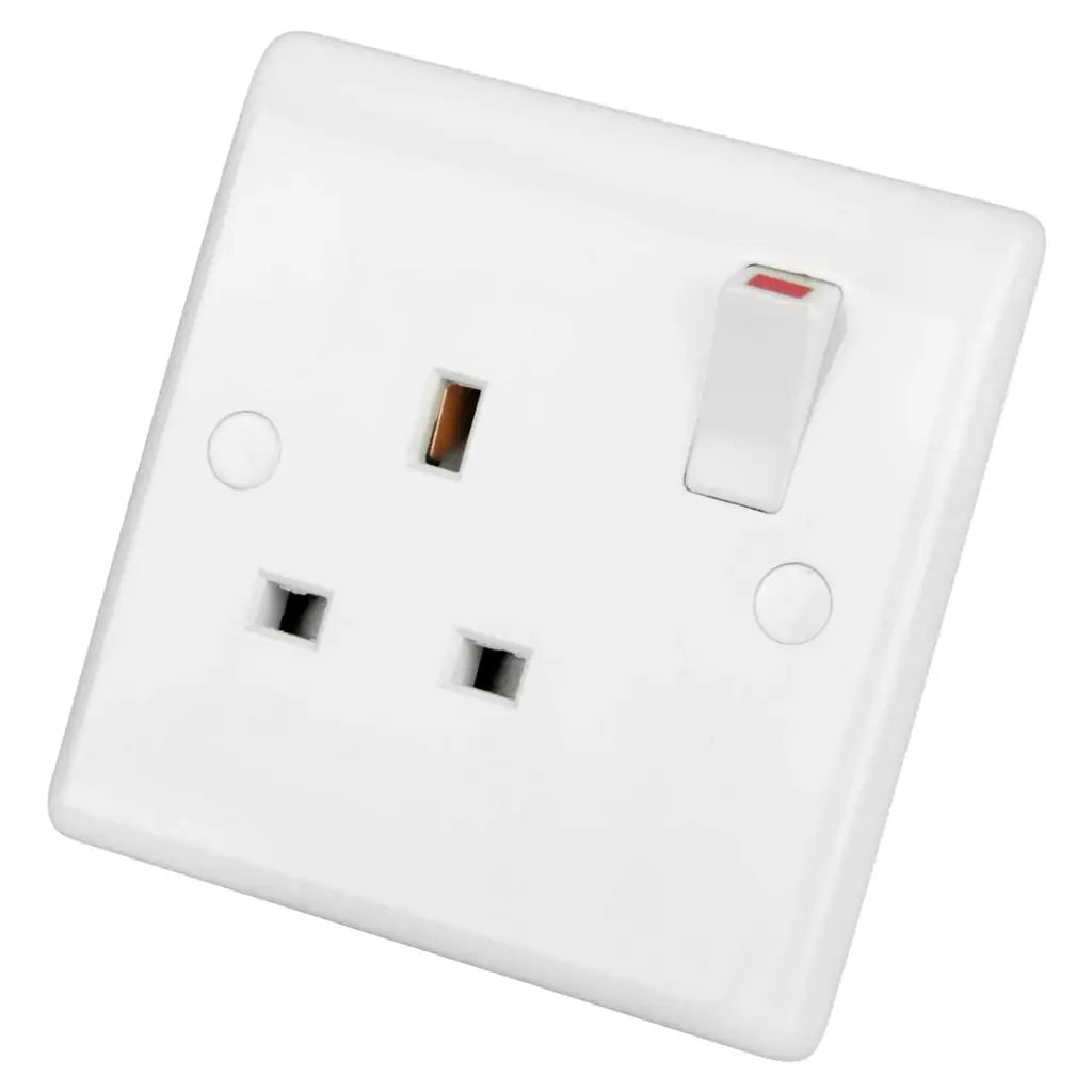 LGA Selectric 13A 1 Gang Switched Socket White SL521
