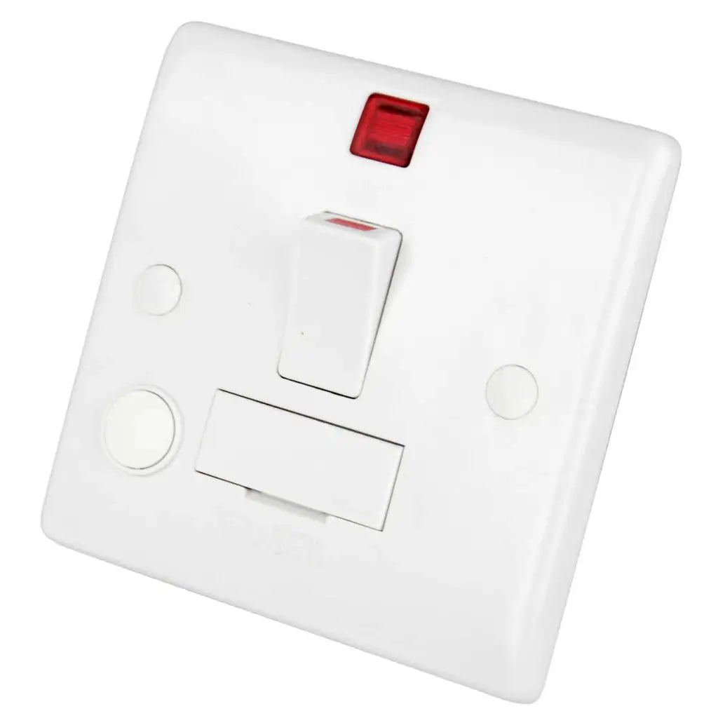 LGA Selectric 13A DP Switched Fused Spur with Neon and Flex Outlet White SSL532