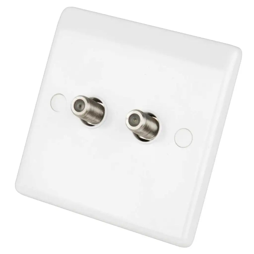 LGA Selectric 1 Gang Twin Satellite Socket White SSL534