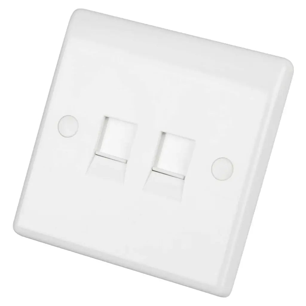 LGA Selectric 1 Gang Twin RJ45 Data Socket White Data SSL543