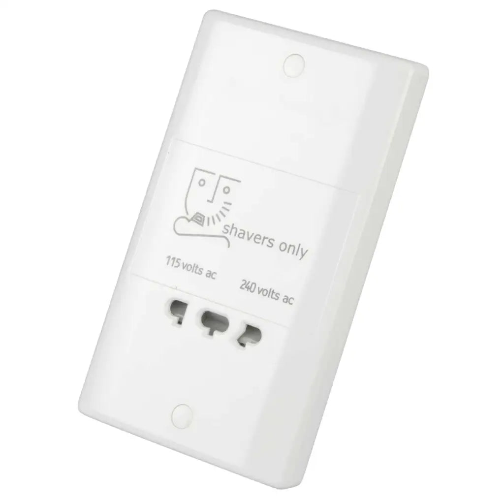 LGA Selectric 115 / 230V Dual Voltage Shaver Socket White SSL549