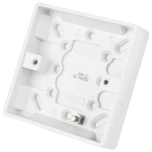 LGA Selectric 1 Gang 16mm Pattress Back Box White SSL550