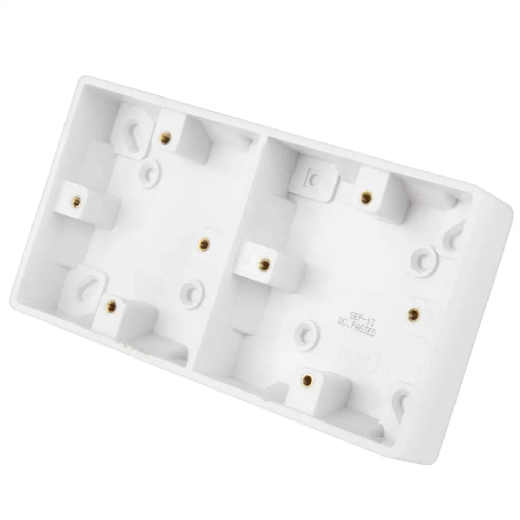 LGA Selectric 25mm Dual Pattress Back Box White SSL557