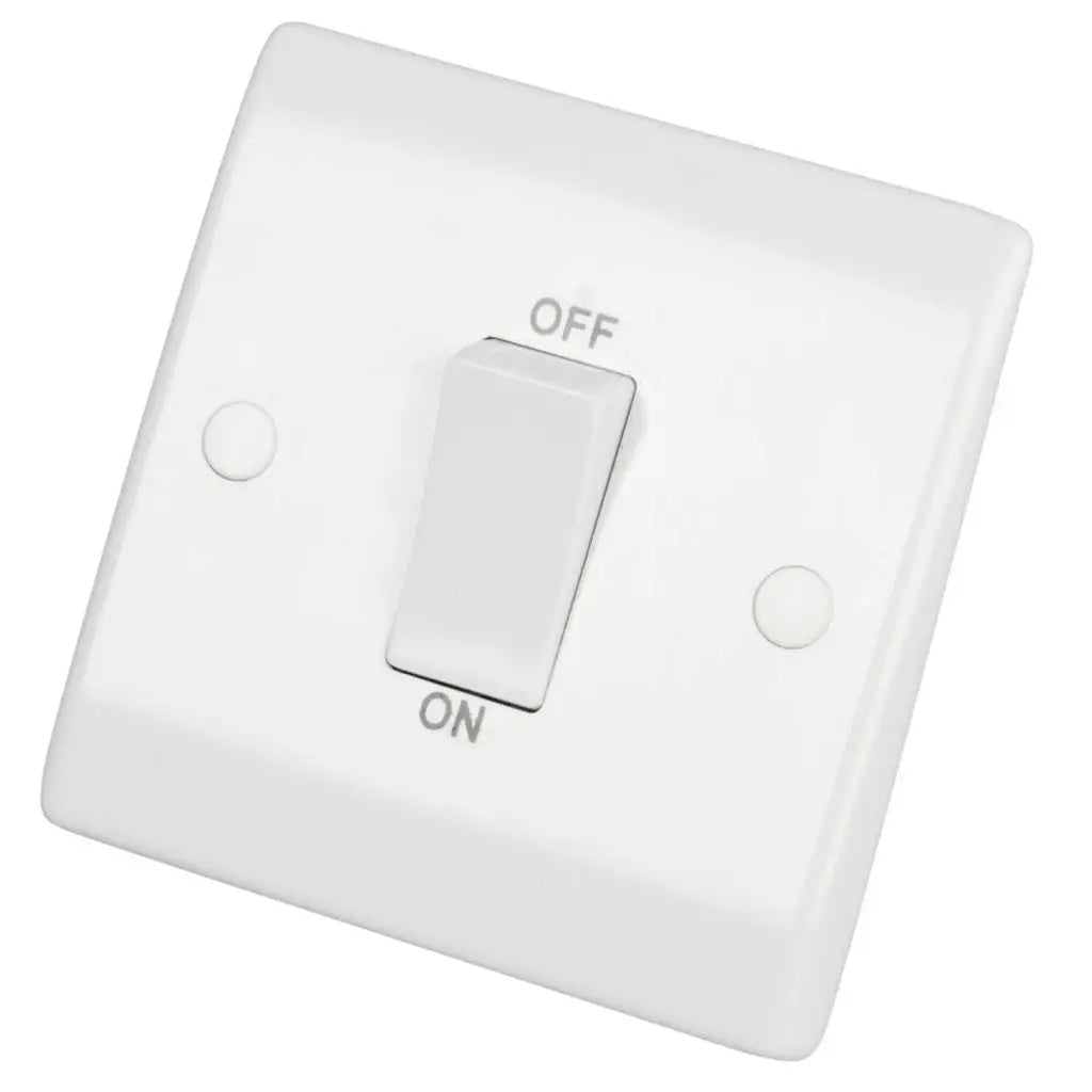 LGA Selectric 45A DP 1 Gang Switch with White Rocker White SSL565