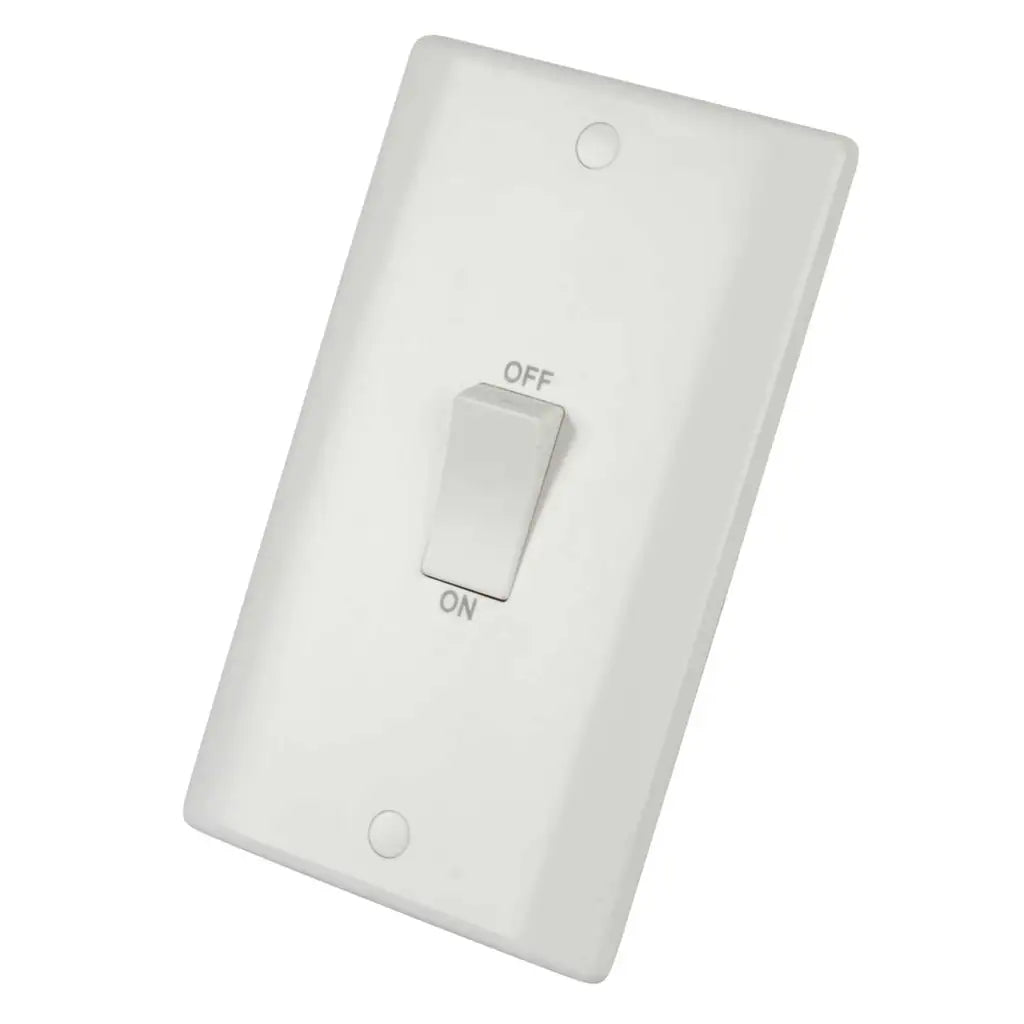LGA Selectric 45A DP 2 Gang Vertical Switch with White Rocker White SSL566